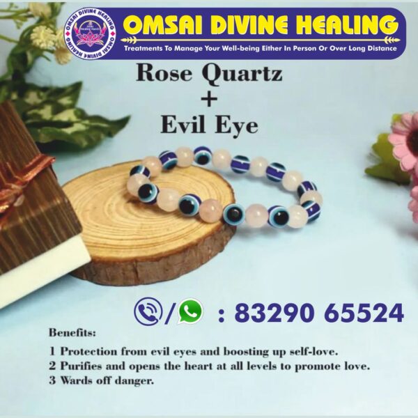 Rose Quartz and Evil Eye Bracelet